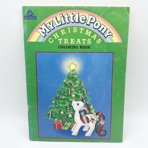 My Little Pony Christmas Treats Coloring Book 36% Colored G1 Vintage MLP Ponies